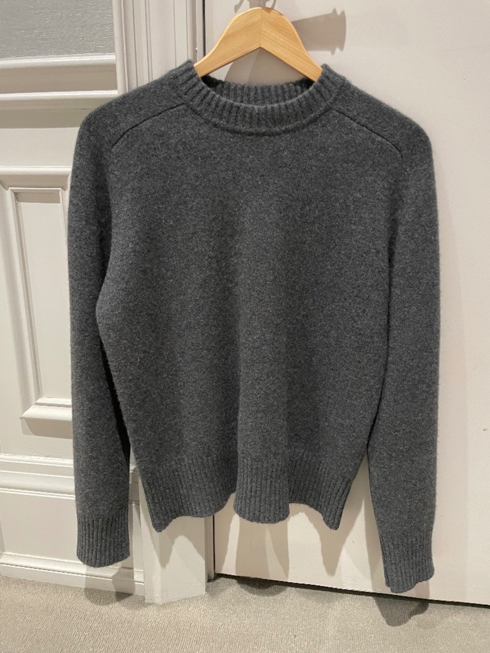 Loulou de Saison Grey Cashmere Sweater, Grey, XS, Made in Italy
